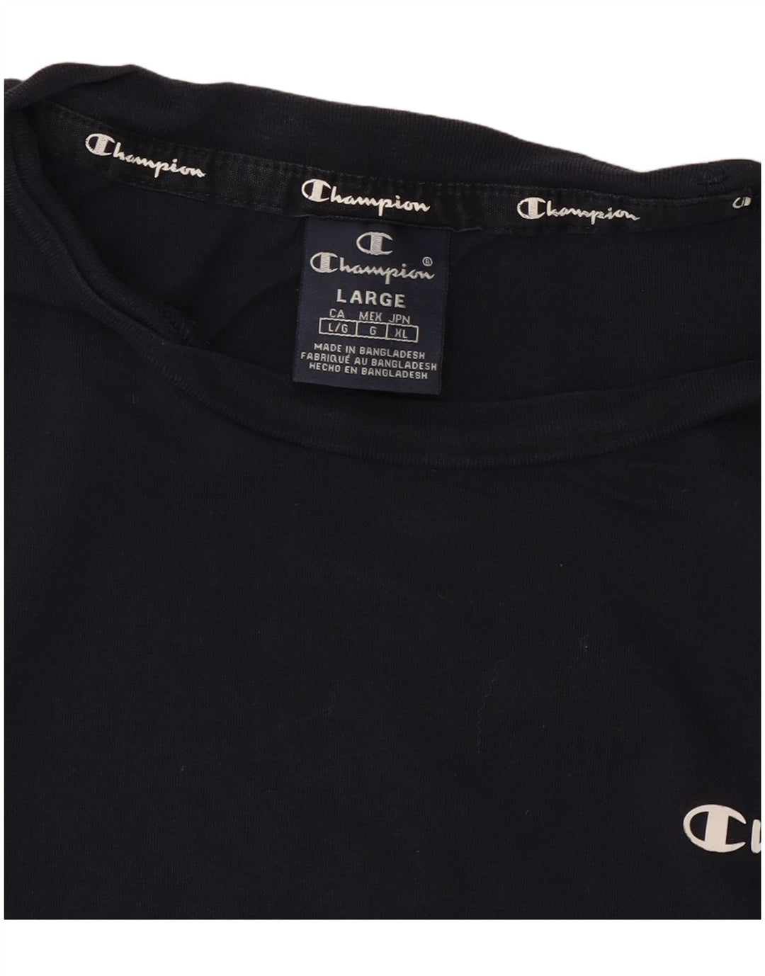 T-shirt da uomo CHAMPION Top grande in cotone blu navy
