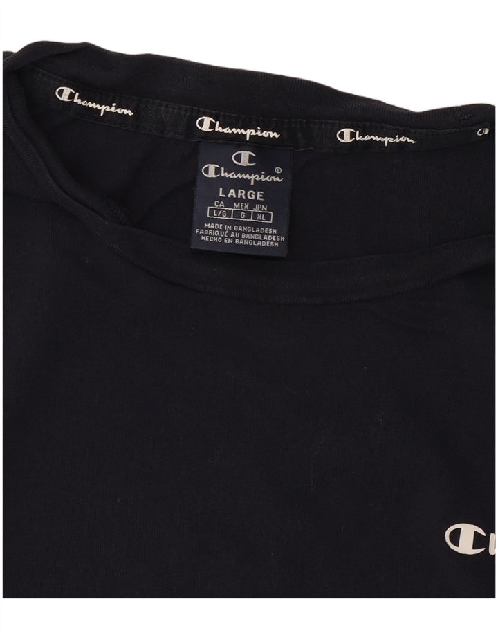 T-shirt da uomo CHAMPION Top grande in cotone blu navy