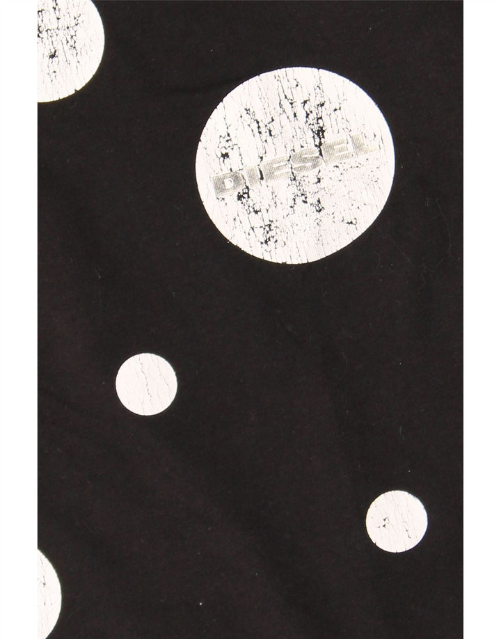 DIESEL T-shirt grafica da uomo Top in cotone medio a pois nero