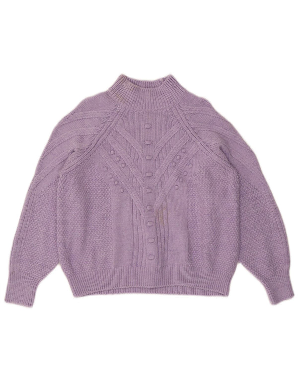 Maglione maglione a collo alto da donna Marks & Spencer UK 14 Viola medio
