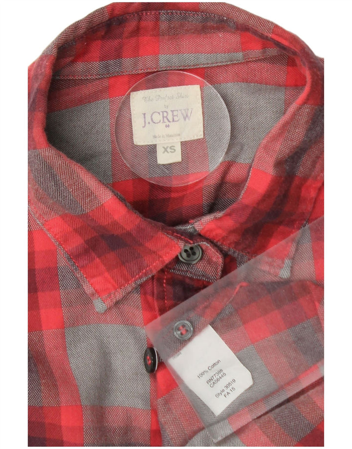 Camicia in flanella da donna J. Crew UK 6 XS cotone a quadri rossi