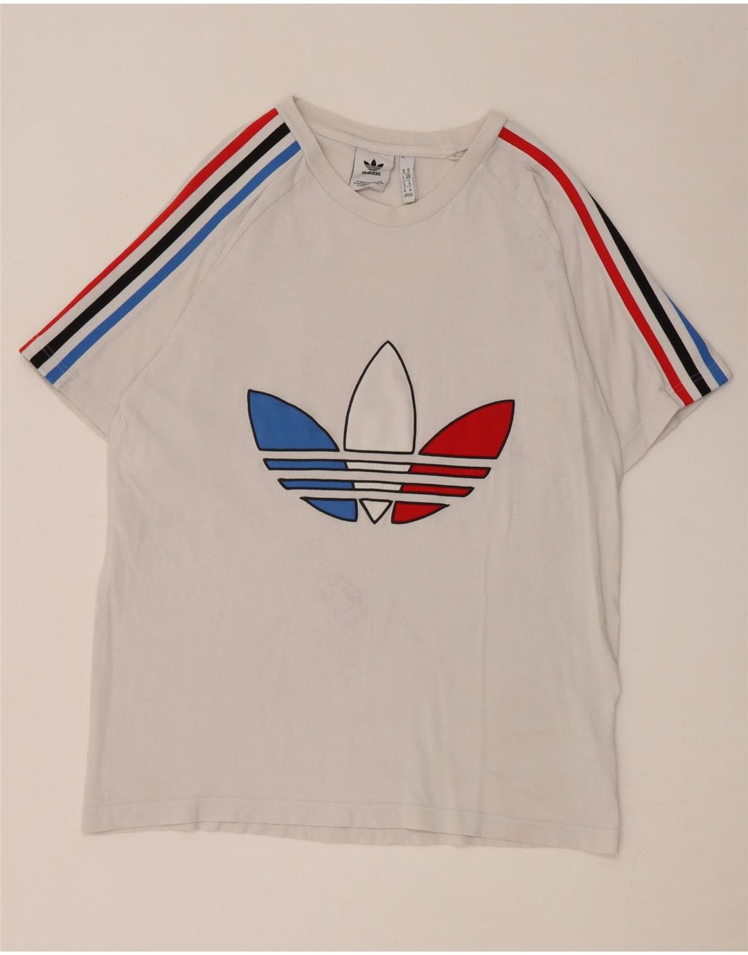 T-shirt grafica da uomo Adidas Top in cotone bianco medio