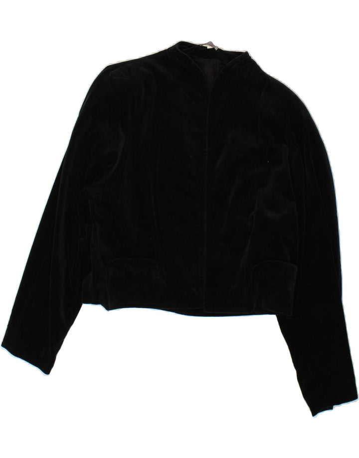 VINTAGE Womens Open Bolero Jacket IT 42 Medium Black Cotton Vintage Vintage and Second-Hand Vintage from Messina Hembry 