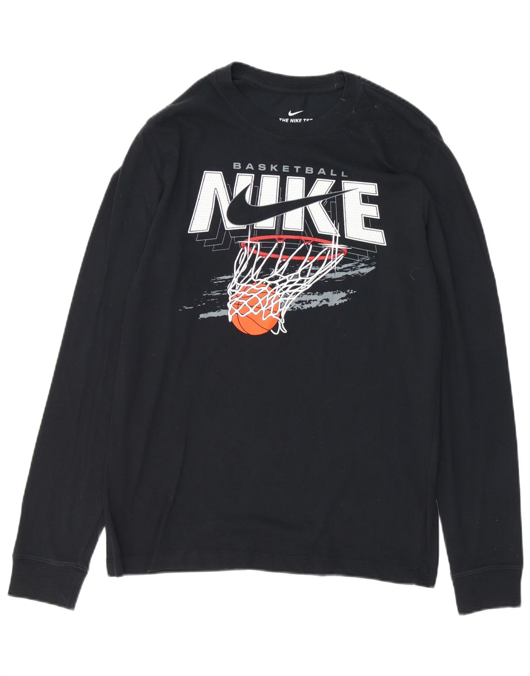 Top da basket Nike da uomo con grafica a maniche lunghe, colore blu navy medio