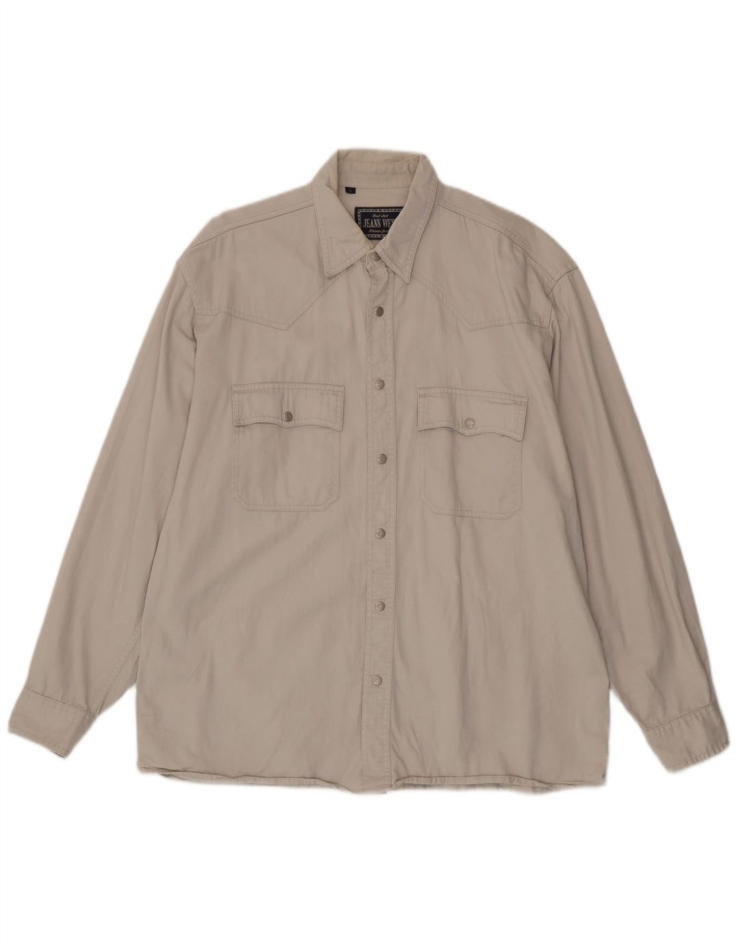 Camicia di jeans vintage da uomo grande beige