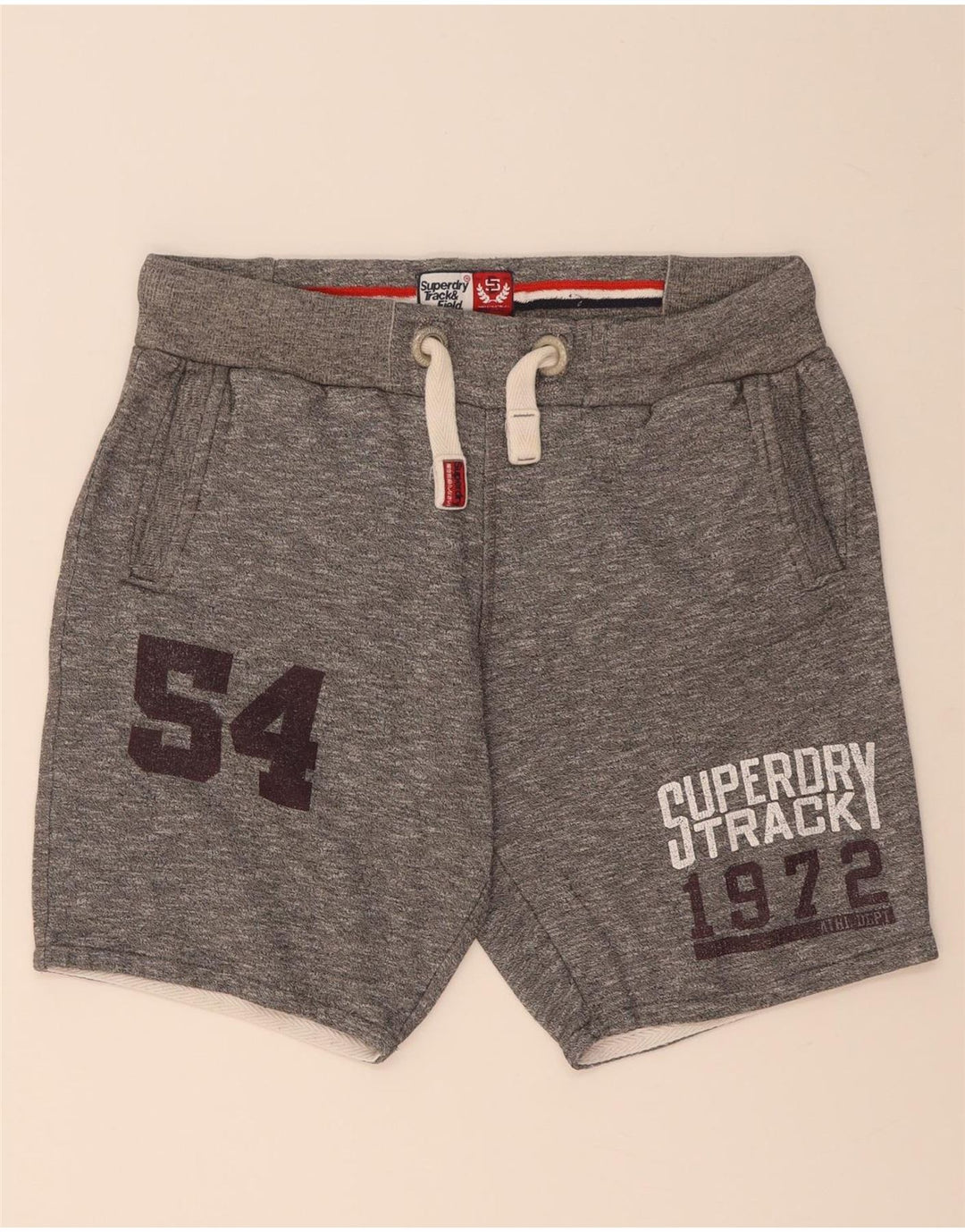 Pantaloncini sportivi grafici da uomo Superdry in cotone grigio medio