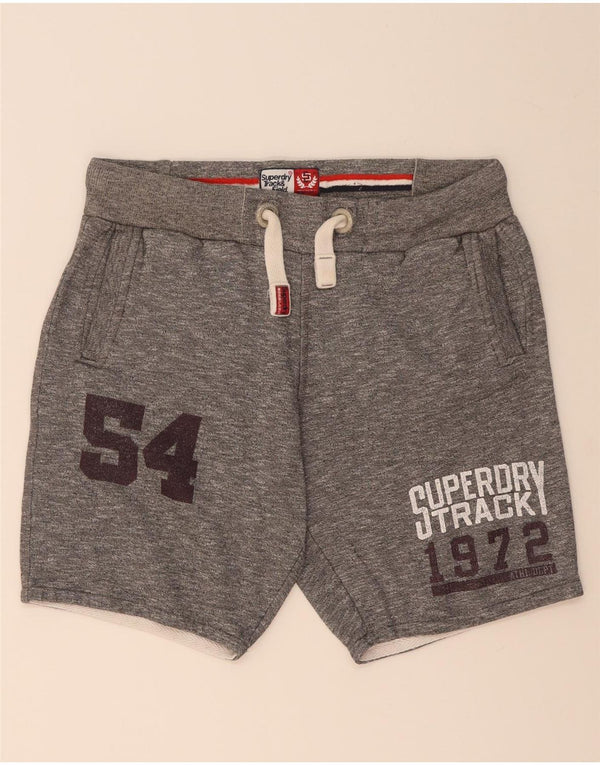 Pantaloncini sportivi grafici da uomo Superdry in cotone grigio medio