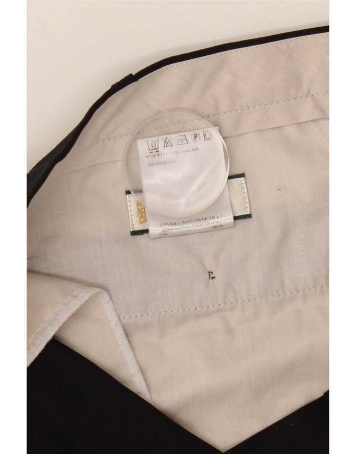 Pantaloni da abito dritti da uomo Marks & Spencer W42 L31 poliestere nero