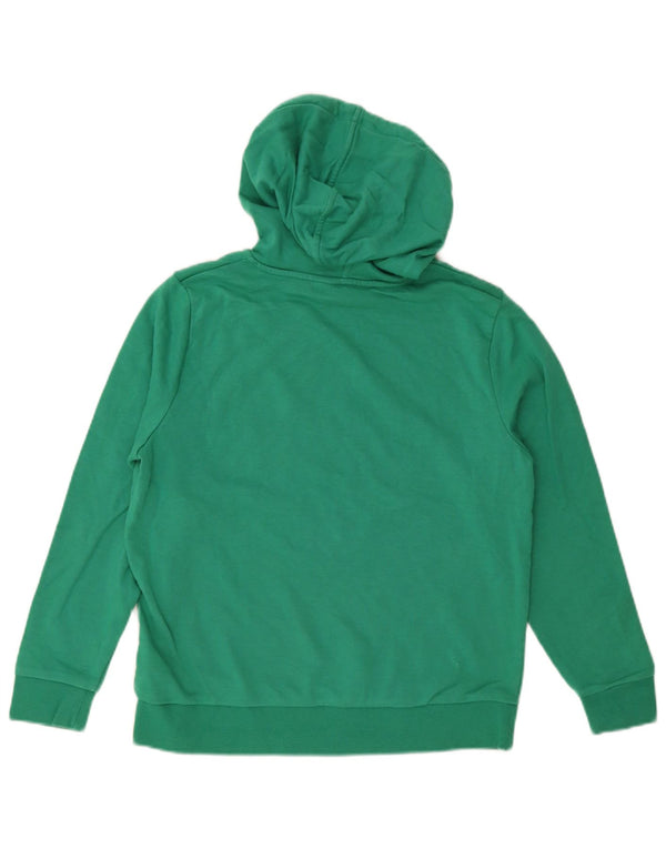 Marks & Spencer Womens Hoodie Jumper UK 12 Medium Green Cotton