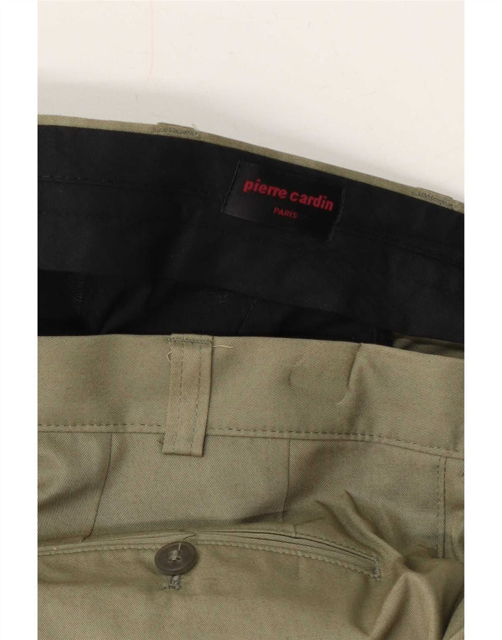 Pantaloni da abito con pegging da uomo Pierre Cardin W40 L31 Cachi