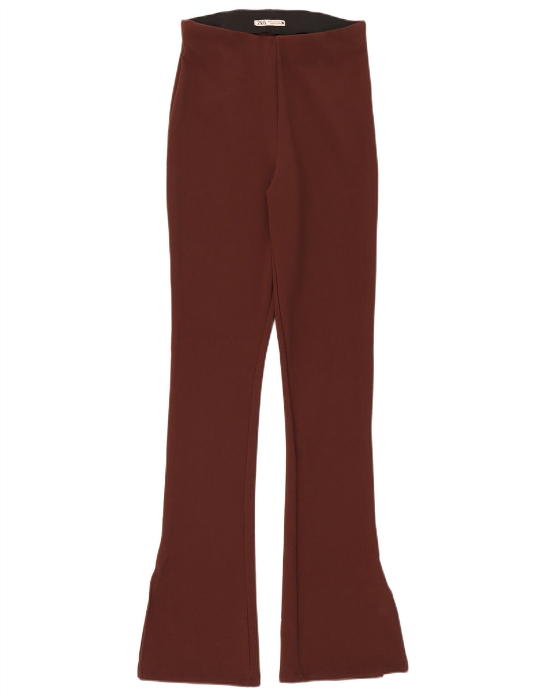 Pantaloni casual svasati da donna Zara medi W28 L32 poliestere marrone