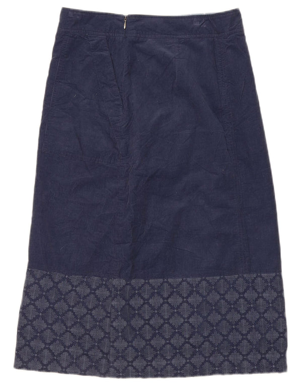 Gonna in velluto a coste da donna White Stuff UK 8 Small W30 Blu navy geometrico