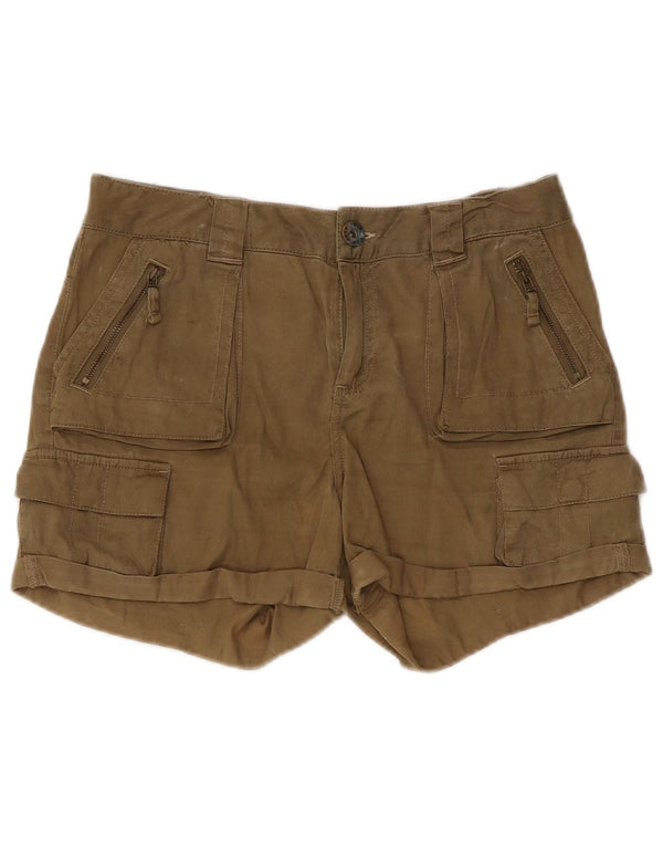 Pantaloncini cargo da donna Topshop UK 8 Small W30 Khaki Lyocell