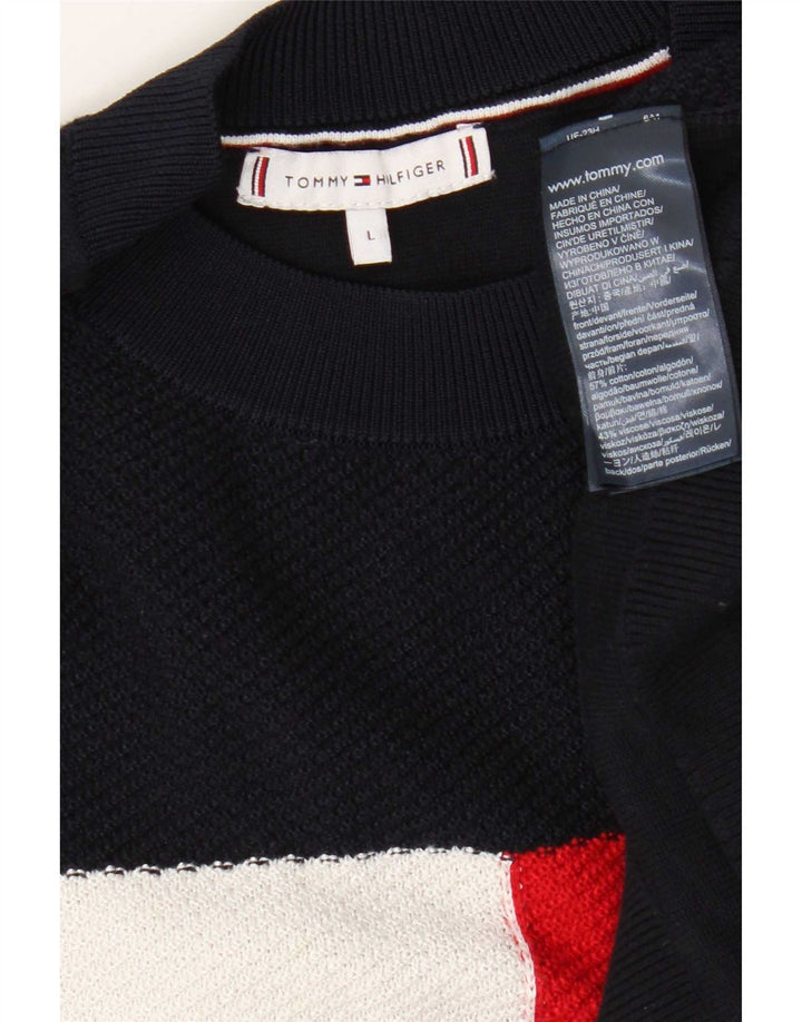 Maglione maglione girocollo da uomo Tommy Hilfiger grande color block blu navy