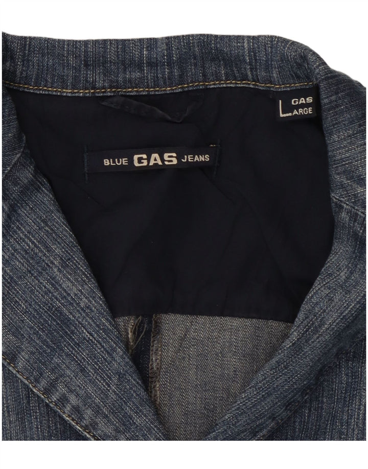 Giacca blazer in denim a 3 bottoni da donna Gas UK 14 grande cotone blu