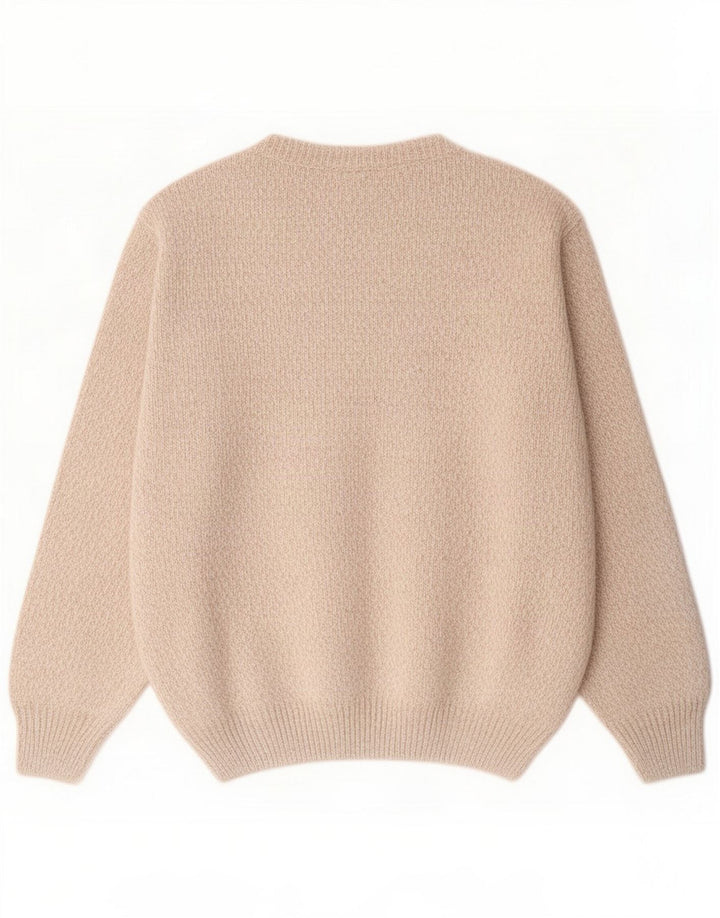 NUOVO LOOK Maglione girocollo da uomo in lana a rombi/diamante beige medio
