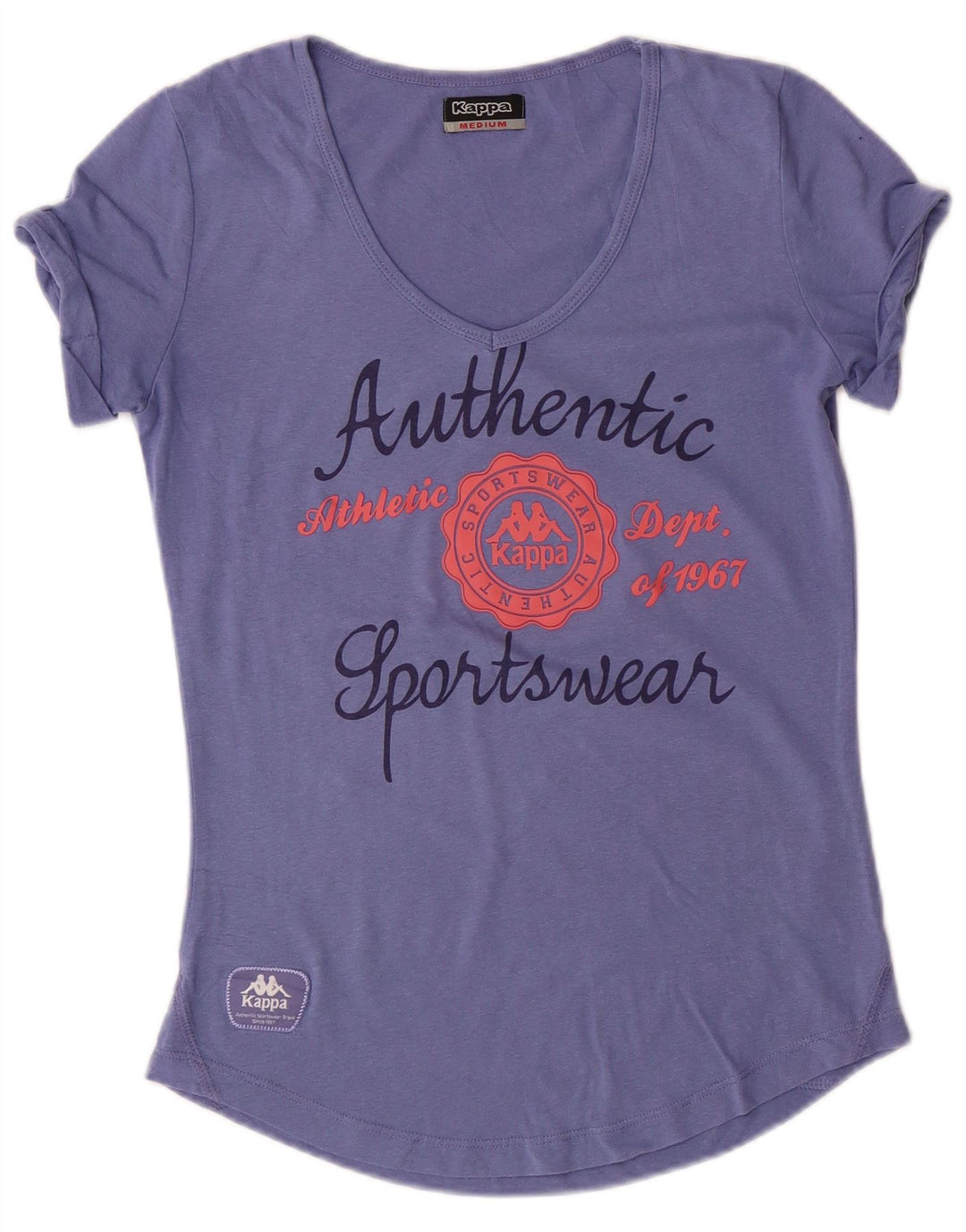 T-shirt grafica da donna KAPPA Top UK 12 cotone blu medio