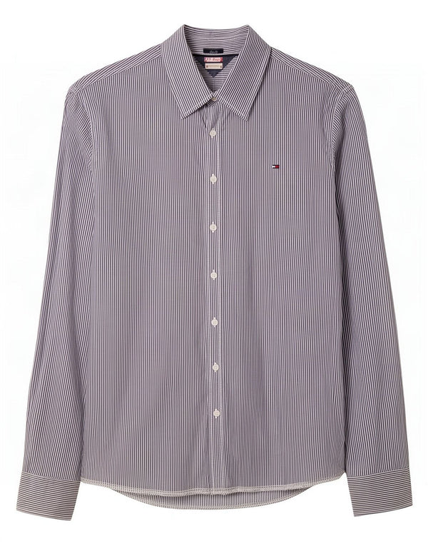Camicia slim fit da uomo Tommy Hilfiger 2XL cotone gessato grigio