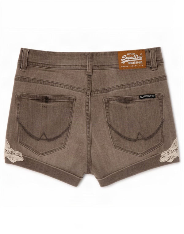 Pantaloncini di jeans da donna Superdry W25 XS in cotone grigio