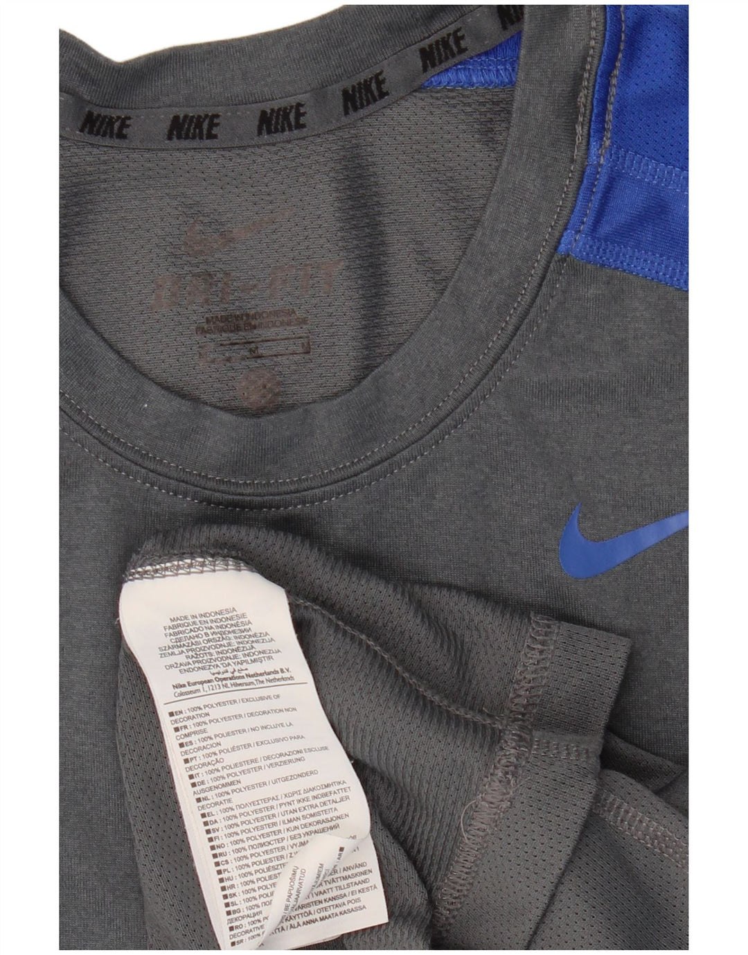 Canotta Nike Dri Fit da uomo in poliestere color block grigio medio