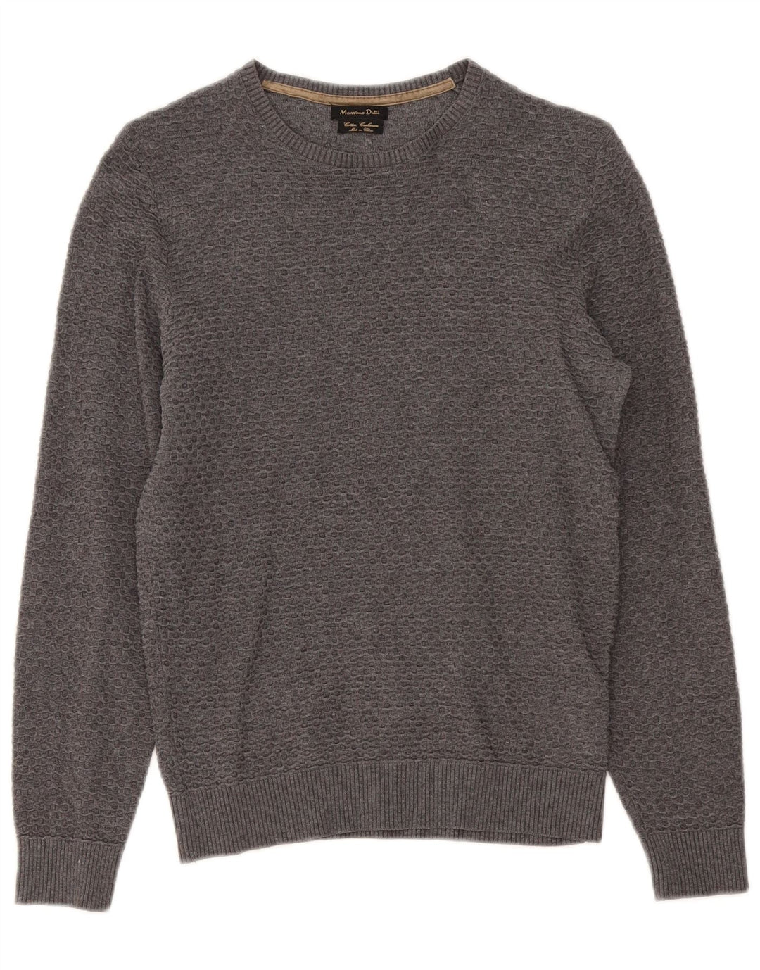 Massimo Dutti Maglione da uomo con scollo a barchetta piccolo in cotone grigio