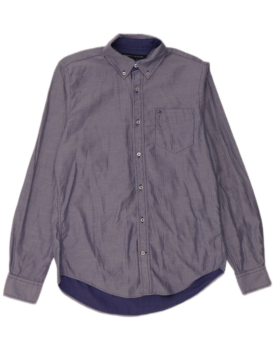 Camicia personalizzata da uomo Tommy Hilfiger piccola in cotone blu