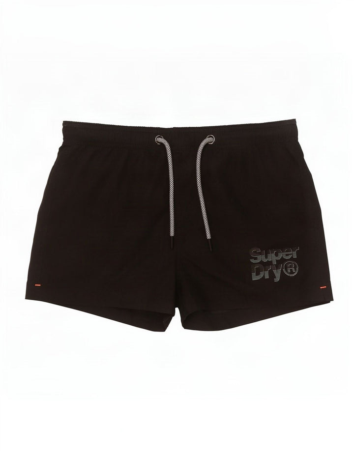 Pantaloncini da bagno grafici da uomo Superdry grandi neri in poliestere