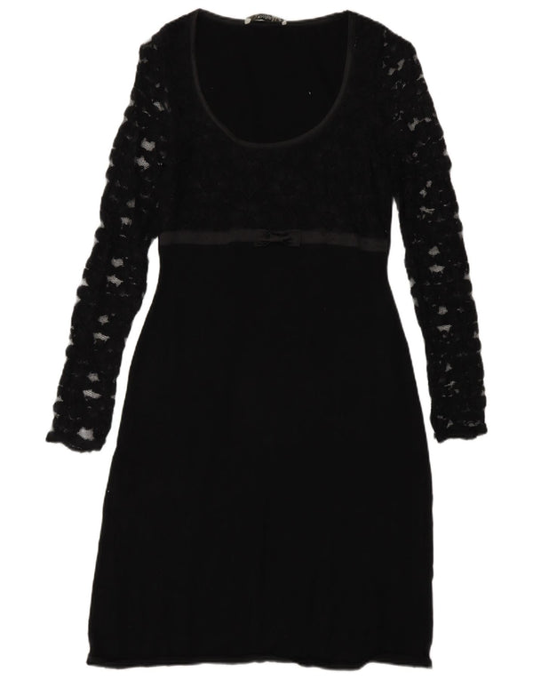 Abito tubino a maniche lunghe da donna Oasis UK 6 XS cotone nero