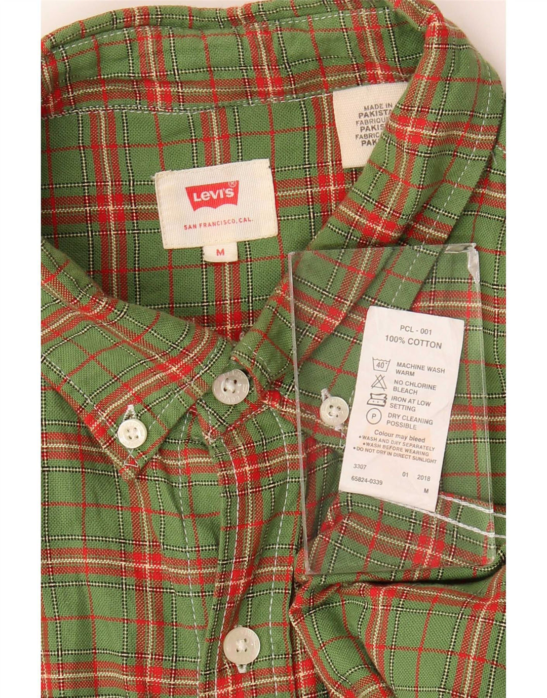 Camicia Levi's da uomo in cotone a quadri verde medio
