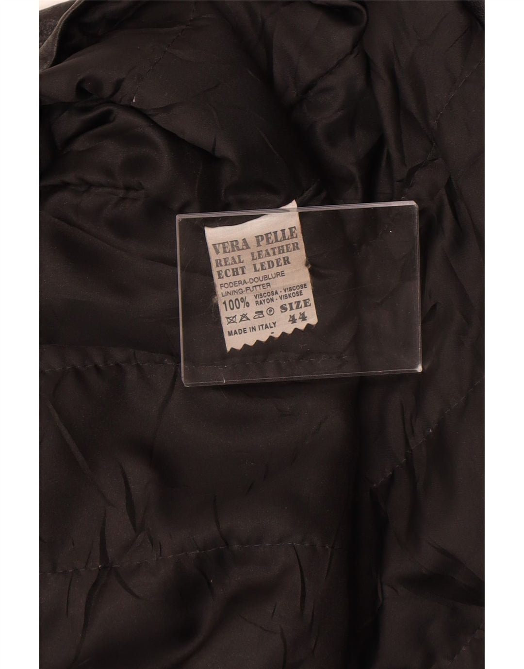 Giacca in pelle da donna vintage IT 44 media in pelle nera