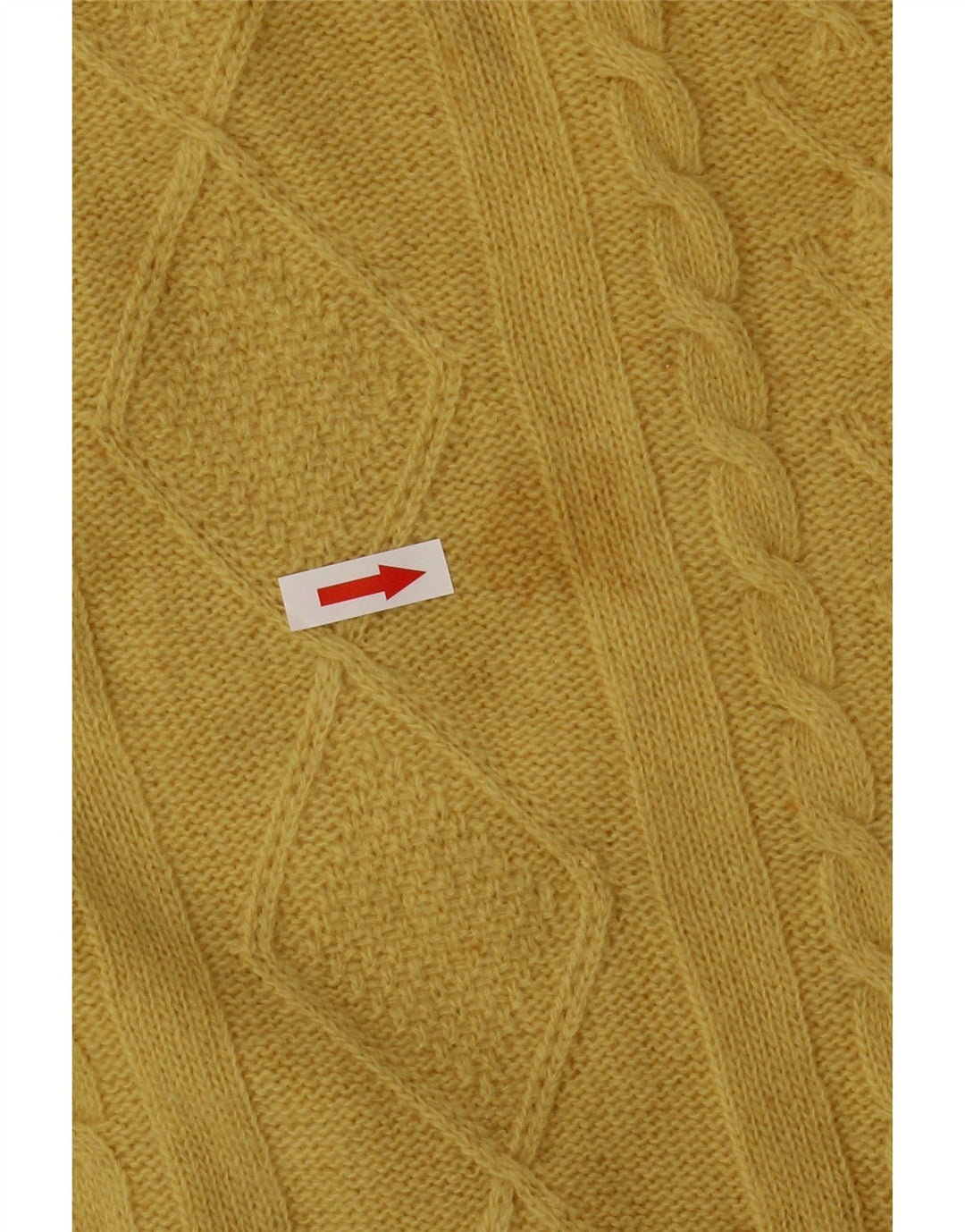 Maglione maglione collo alto da donna BENETTON UK 10 piccolo giallo