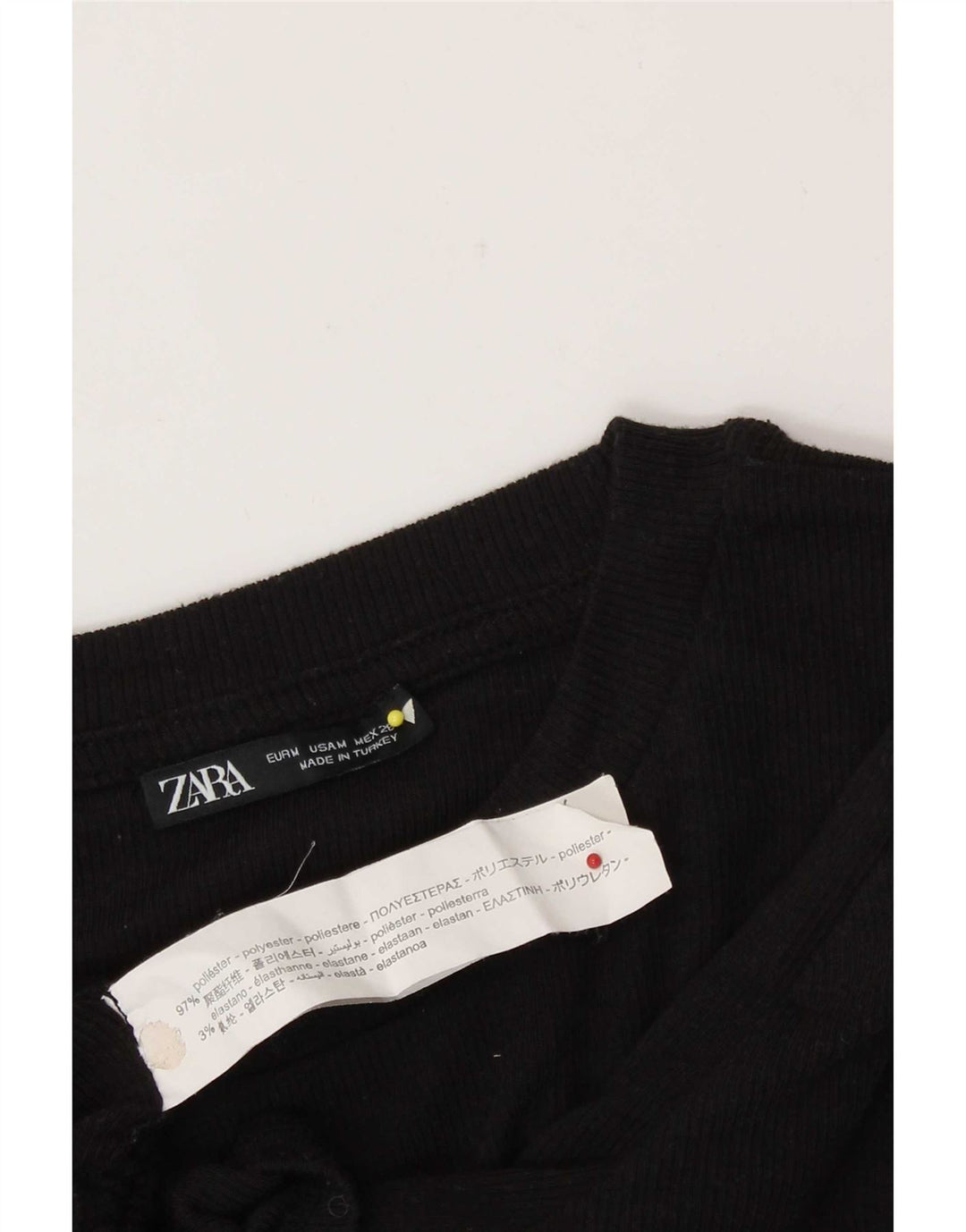 Top corto in camicetta corta da donna Zara UK 12 poliestere nero medio