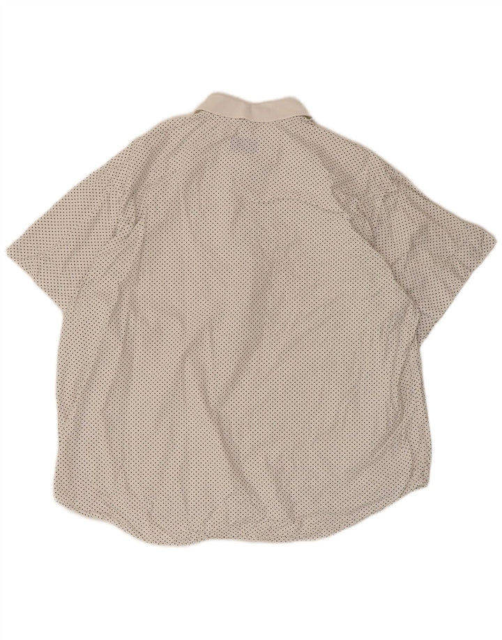 Camicia pullover a maniche corte da uomo Benetton in cotone maculato bianco medio