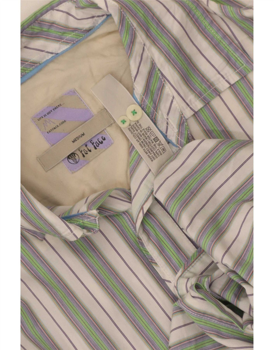 Camicia da uomo Fat Face in cotone a righe multicolori medie