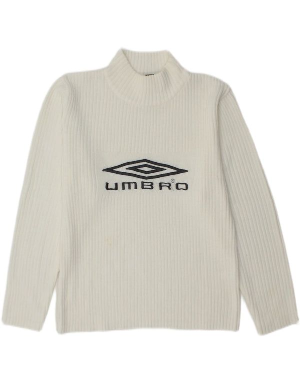 UMBRO Maglione da donna con collo alto con grafica grafica UK 16 Acrilico bianco medio