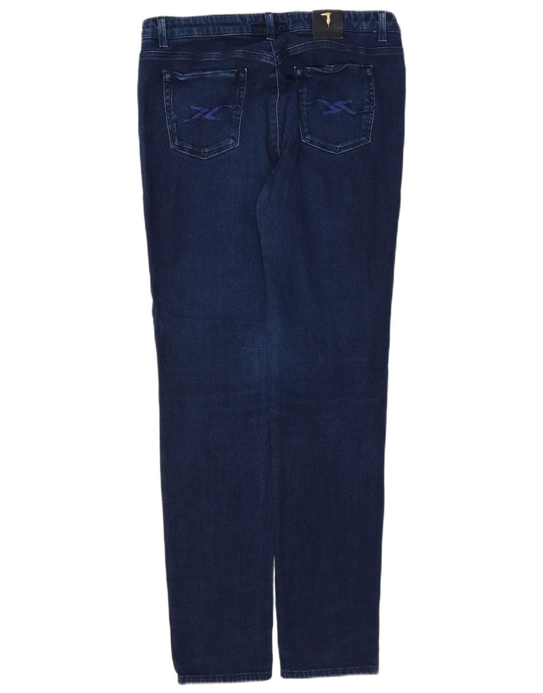 Jeans Slim Donna TRUSSARDI IT 49 XL W35 L32 Blu Navy Poliestere