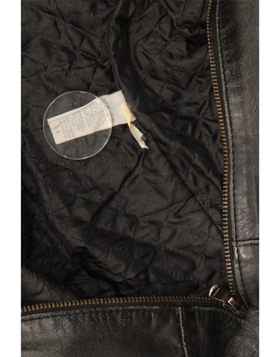 Giacca da motociclista in pelle da donna vintage UK 12 Pelle nera media