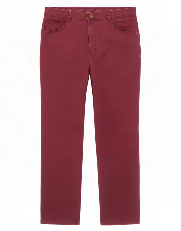 Pantaloni chino classici da donna Marks & Spencer UK 16 Large W36 L30 Borgogna