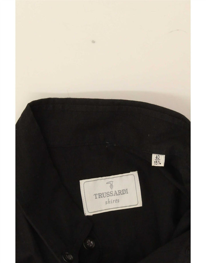 Camicia Trussardi Uomo Manica Corta Taglia 40 151/2 Media Nera