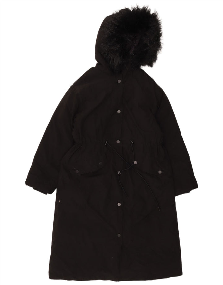 Soprabito oversize con cappuccio da donna ZARA UK 6 XS nylon nero