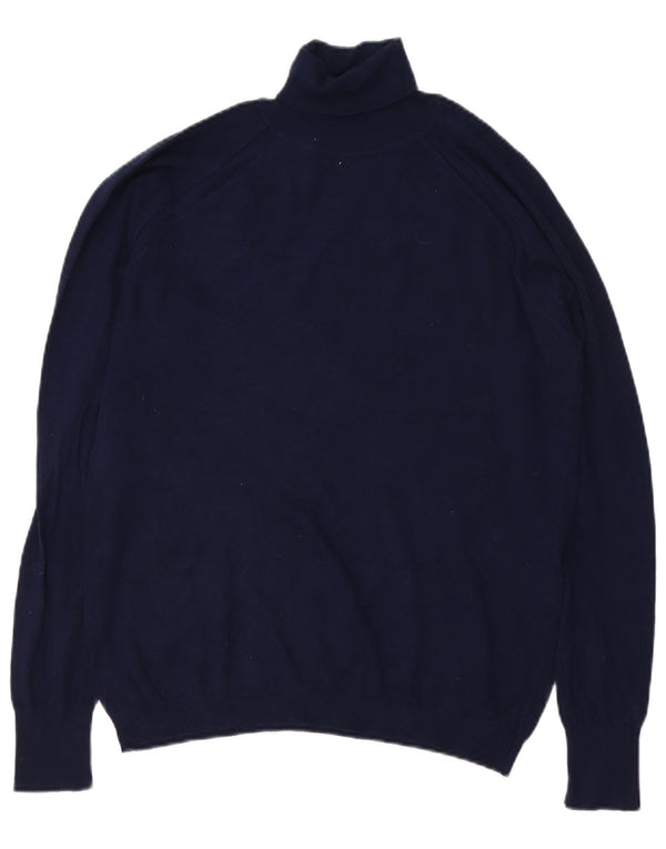 Maglione Zara da uomo con collo alto e maglione grande in viscosa blu navy