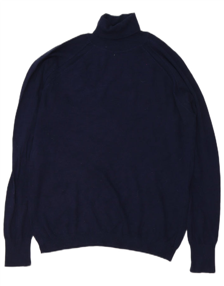 Maglione Zara da uomo con collo alto e maglione grande in viscosa blu navy