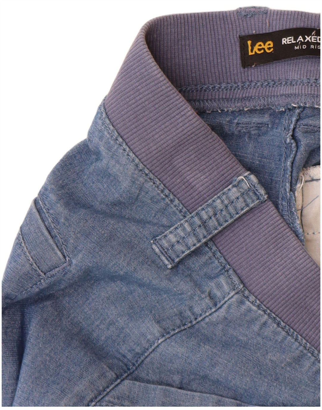 Pantaloncini cargo Lee Bermuda da donna a vita media US 10 Large W30 cotone blu