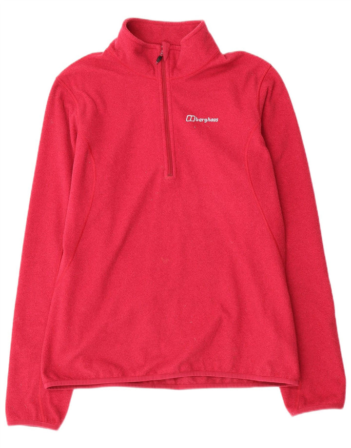 Maglione in pile da donna con collo e zip BERGHAUS UK 16 grande poliestere rosa