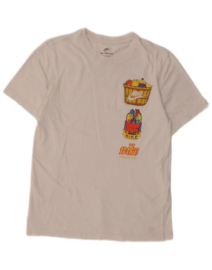 T-shirt grafica da uomo Nike Top Small in cotone bianco