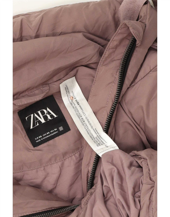 Giacca imbottita oversize con cappuccio da donna Zara UK 6 XS poliestere viola
