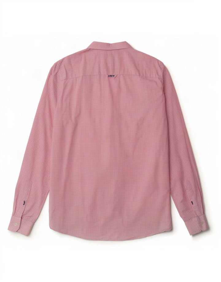 Crew Clothing Camicia da uomo dal taglio classico in cotone a quadretti rosa medio