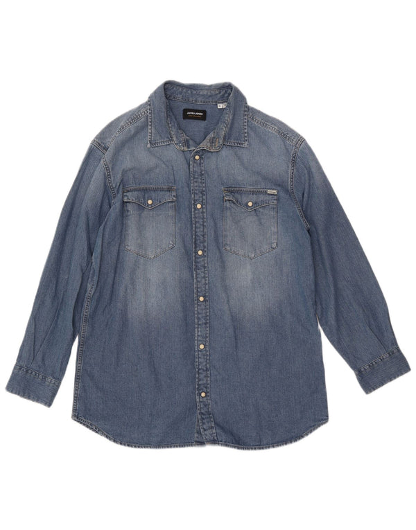 JACK & JONES Camicia di jeans da uomo XL in cotone blu