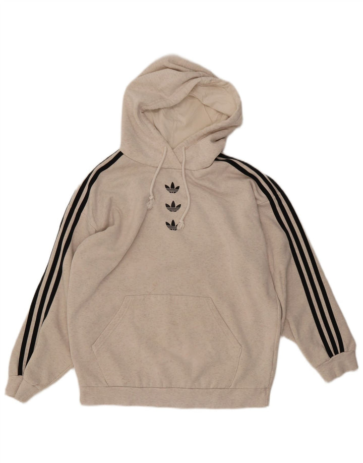 Maglione con cappuccio da donna ADIDAS UK 12 Cotone grigio medio