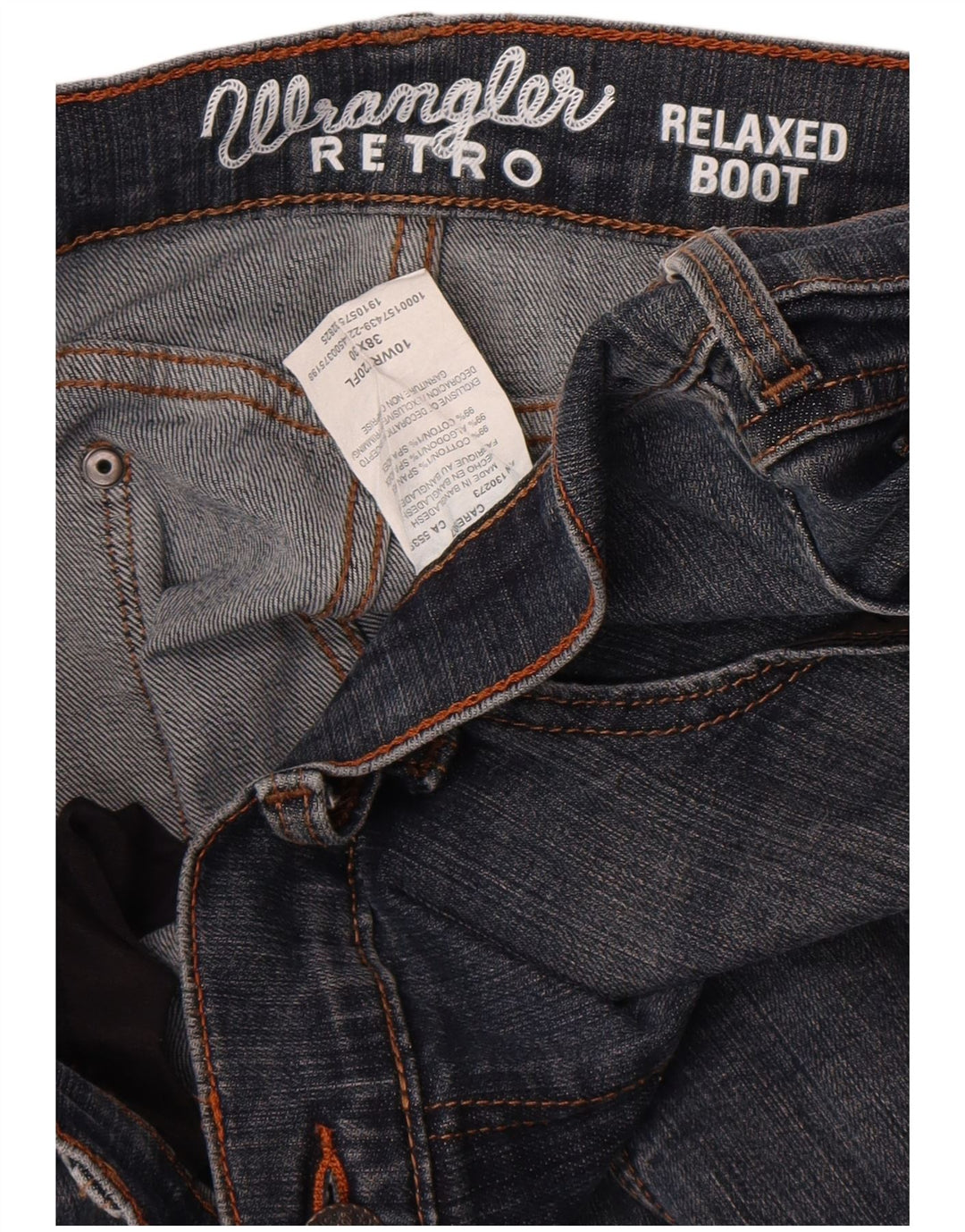 Jeans Wrangler da uomo retrò dalla vestibilità comoda W38 L37 in cotone blu